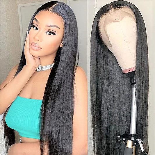 Gramercy Hair Lace Frontal Wigs Human Hair Pre Plucked Hd Straight Lace Front Wigs Human Hair 13x4x0.5 T Shape Middle Part Lace Front Wigs for Women (20 Inch, straight t part lace front wig)