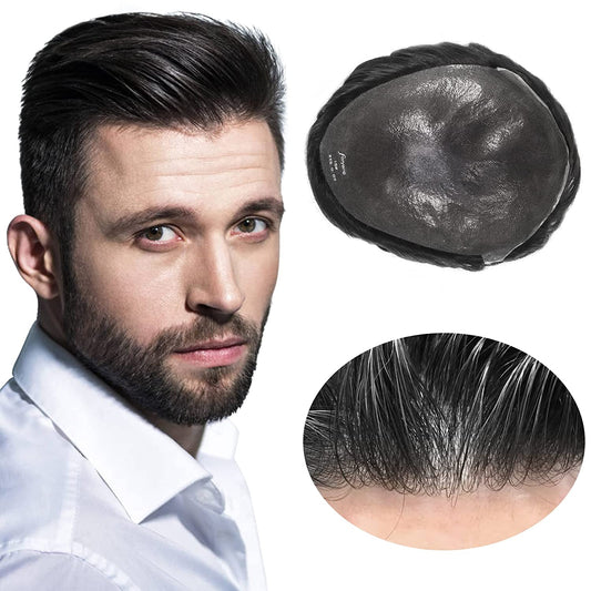 Gramercy Hair Ultra Thin 9x7 Toupee for Men Ultra Thin Skin 0.03mm V-looped Hair pieces Men's Toupee Human Hair