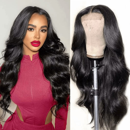 Gramercy Hair Lace 22' Front Wigs Human Hair Pre Plucked with Baby Hair Body Wave Lace Closure Wigs Human Hair Glueless Body Wave Remy Hair Wigs for Women 14 inch (Natural Black)