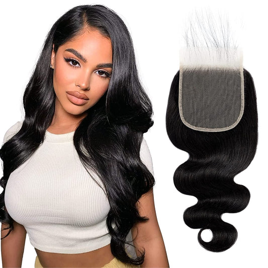 Gramercy Hair HD Lace Closure, Human Hair Transparent Lace Topper Pre Plucked with Baby Hair, 100% Brazilian Virgin Hair 12inch 150% Density